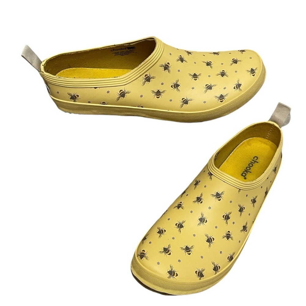 Chooka Yellow Bee Buzzing Market Mule Rubber Slip On Clogs Womens Size 10